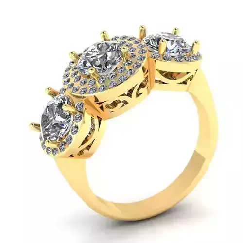 Large ring with lots of stones 371 3D print model Large ring with lots of stones 371 3D print model