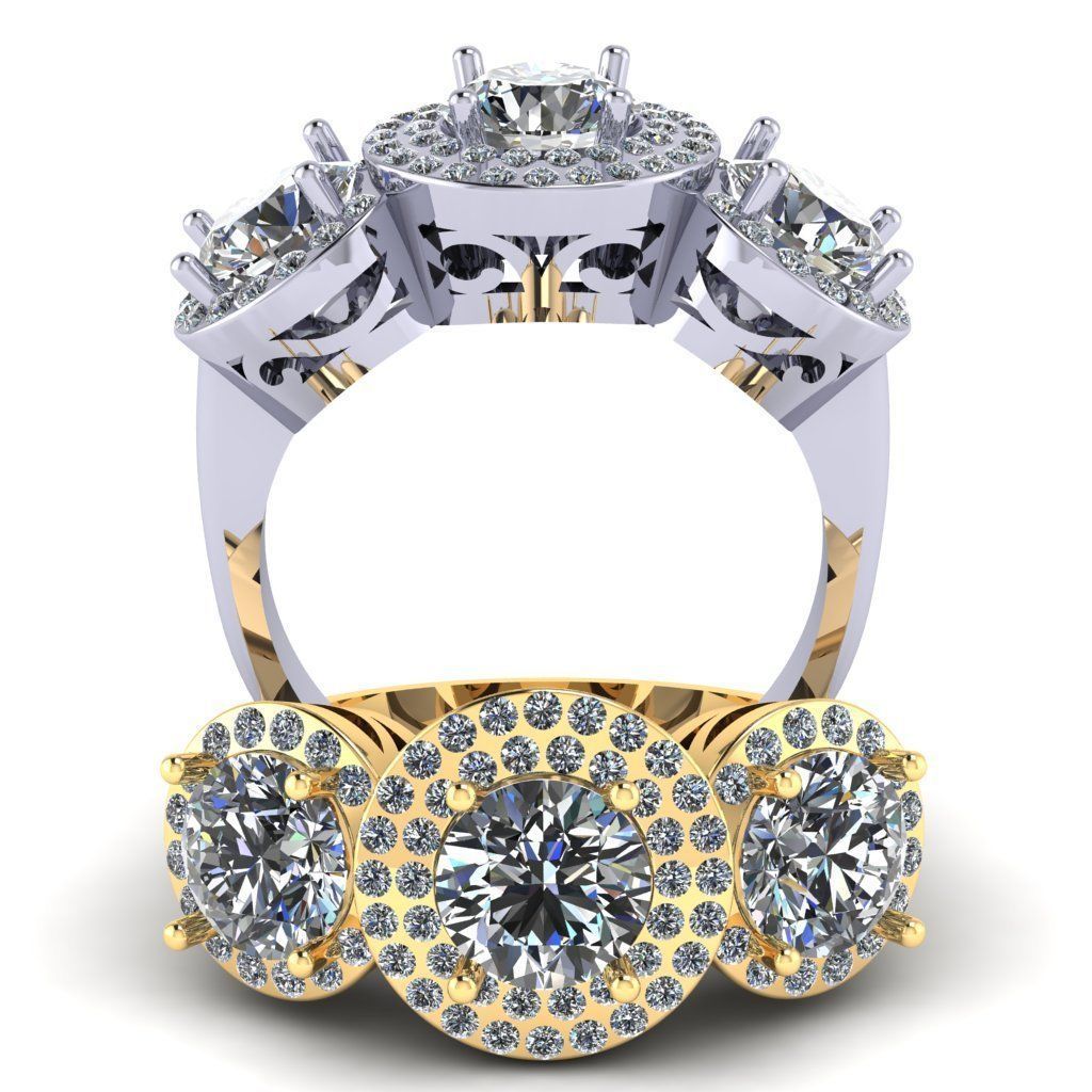 Large ring with lots of stones 371 3D print model_8