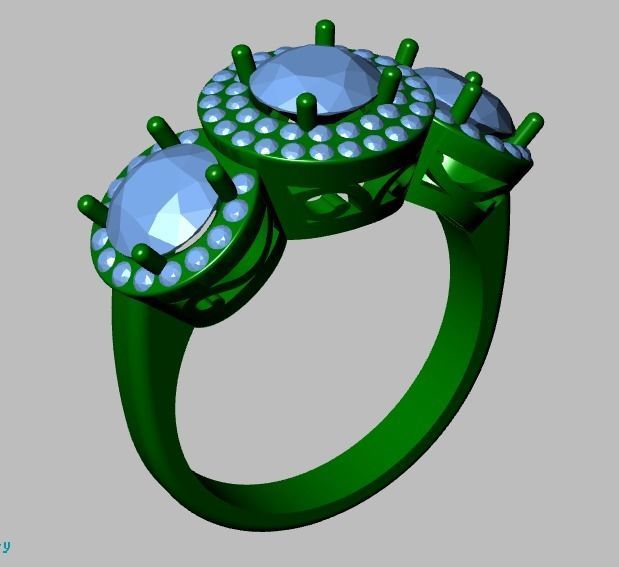 Large ring with lots of stones 371 3D print model_6