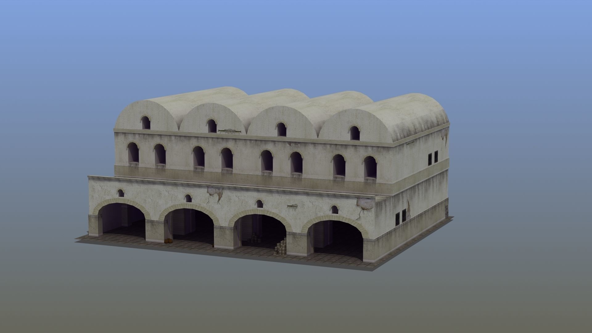 Grannary Building Low-poly 3D model_66