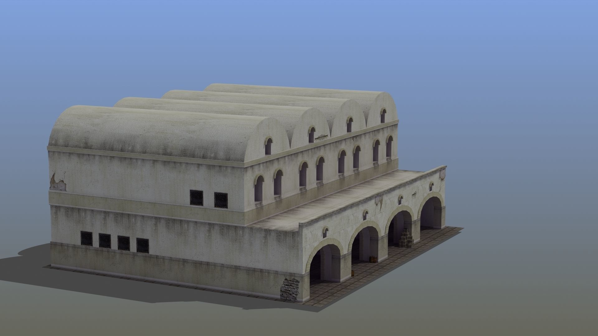 Grannary Building Low-poly 3D model_35