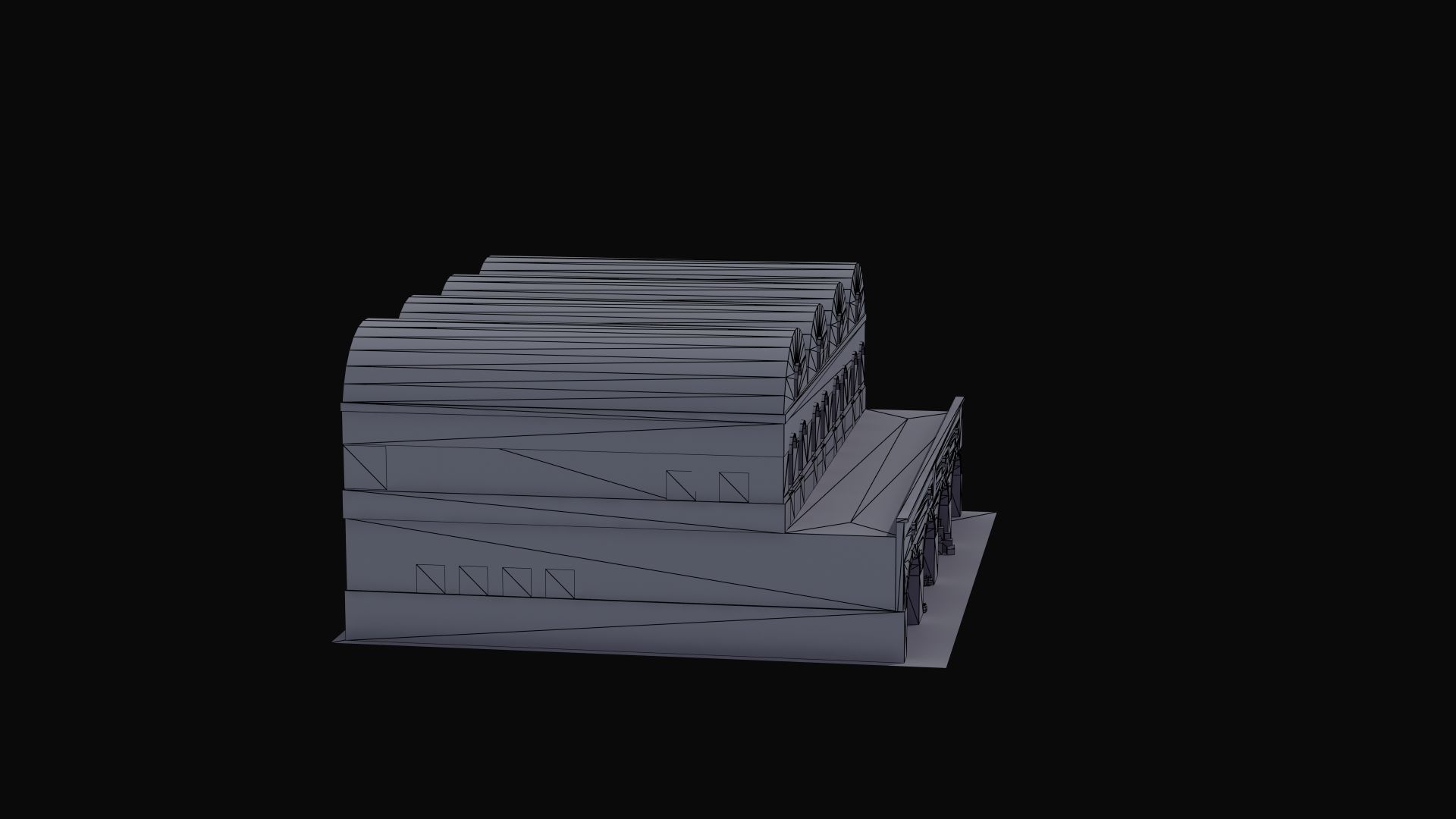 Grannary Building Low-poly 3D model_42