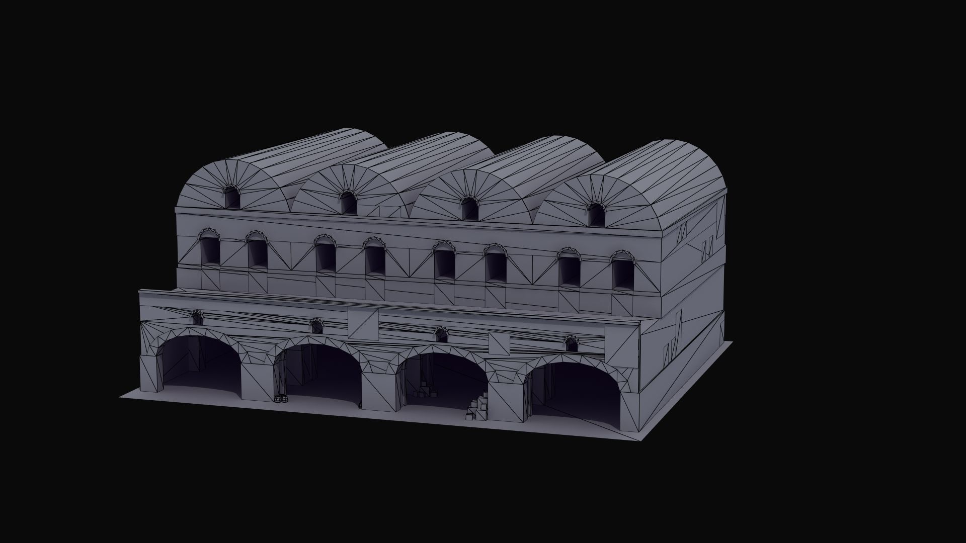 Grannary Building Low-poly 3D model_58