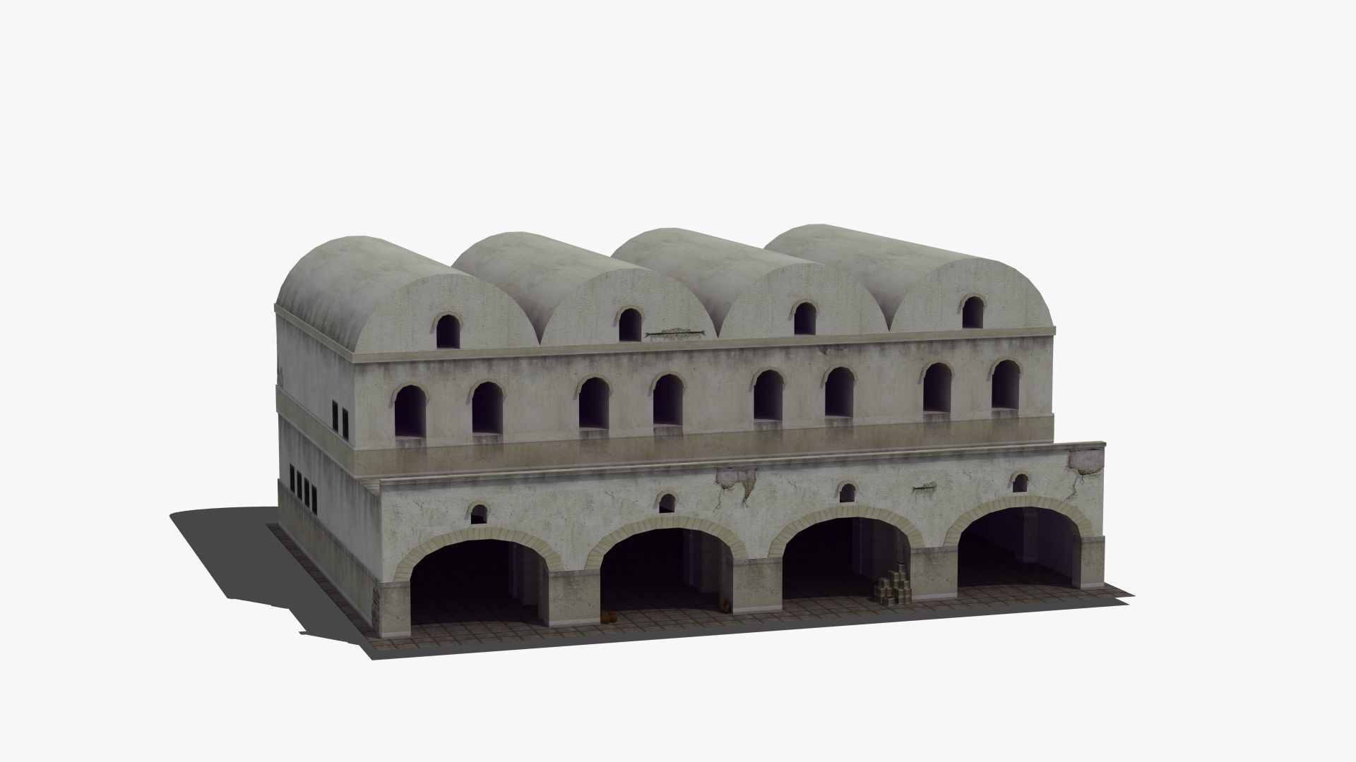 Grannary Building Low-poly 3D model_8