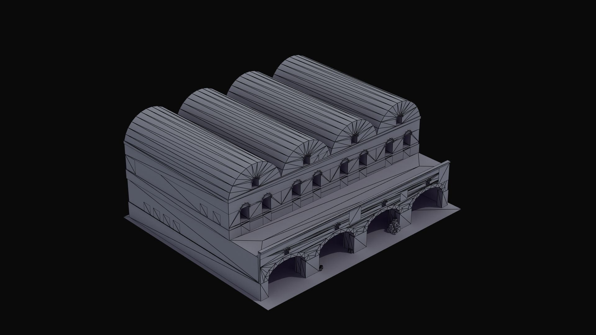 Grannary Building Low-poly 3D model_7