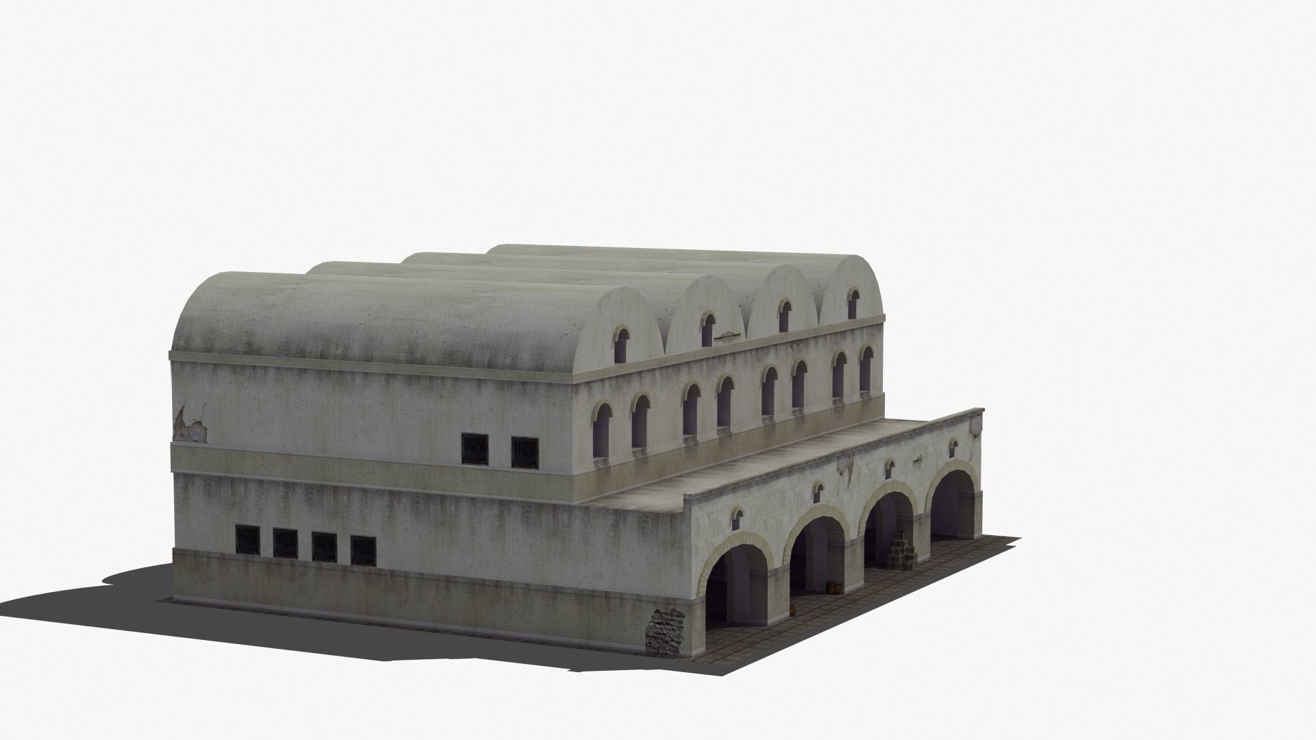 Grannary Building Low-poly 3D model_9