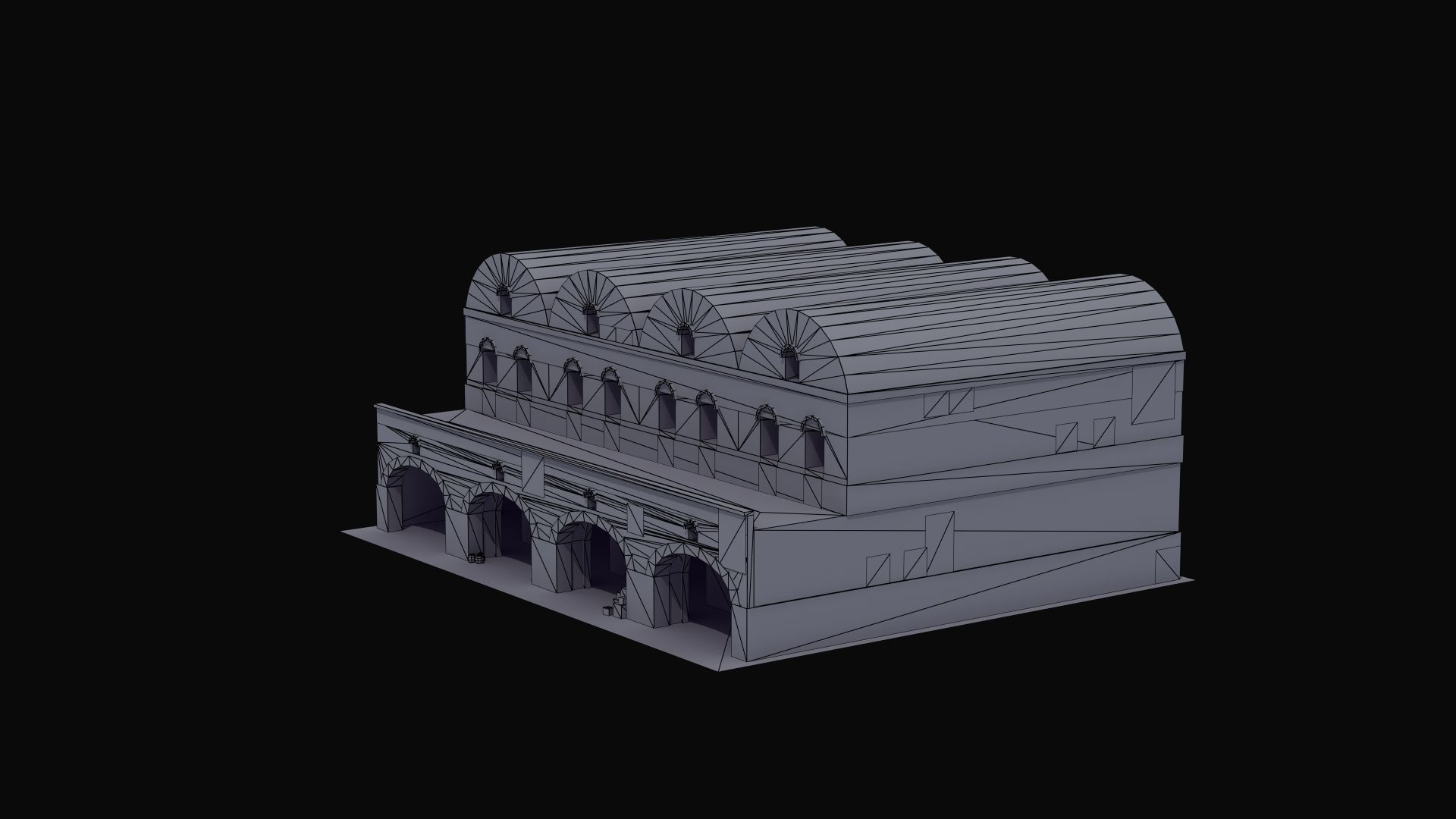 Grannary Building Low-poly 3D model_10