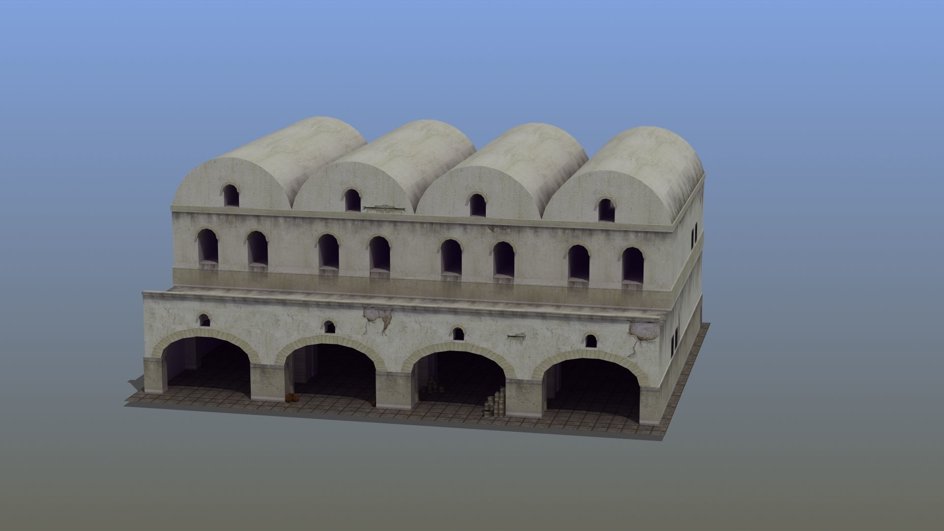 Grannary Building Low-poly 3D model_64