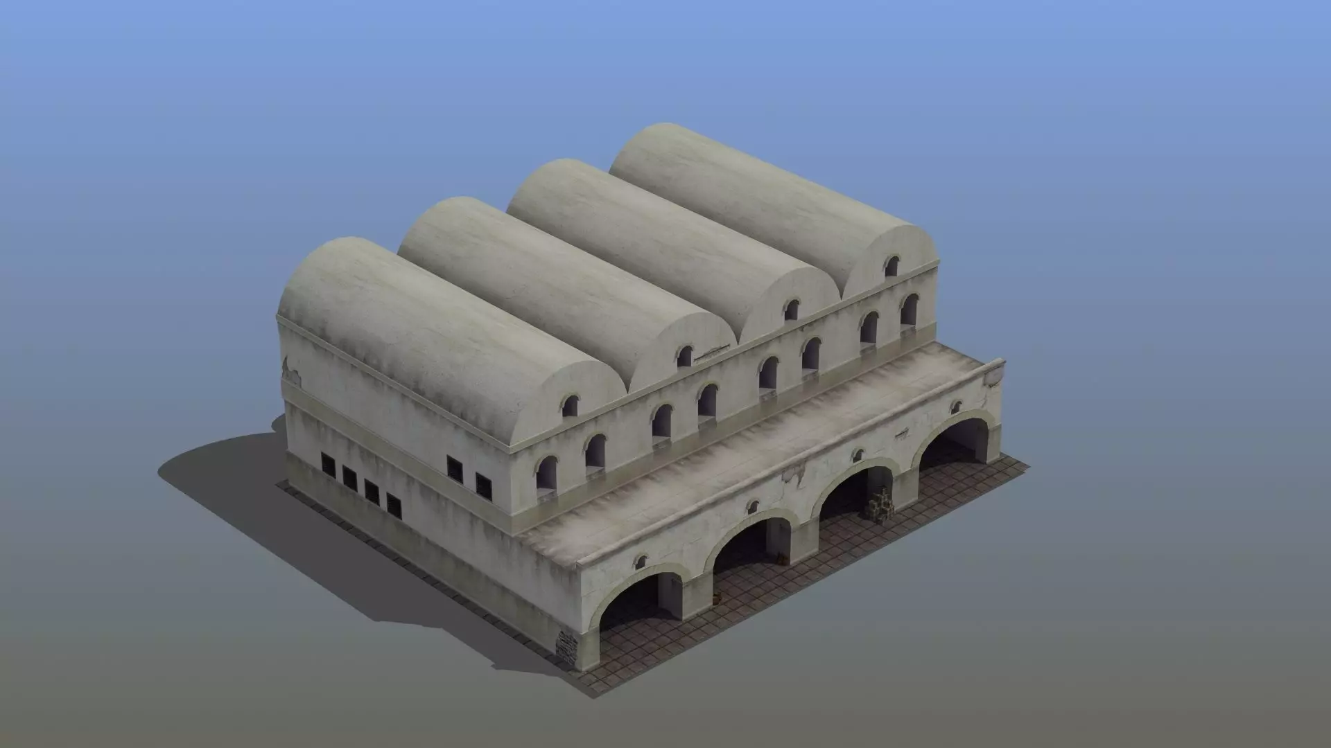 Grannary Building Low-poly 3D model_0