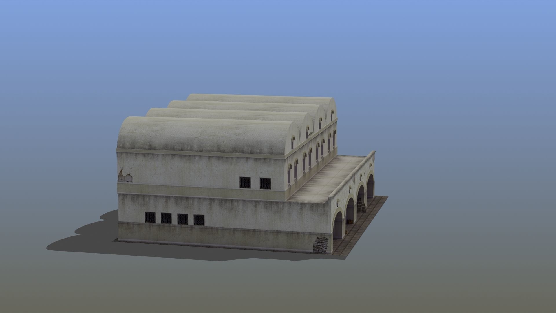 Grannary Building Low-poly 3D model_43