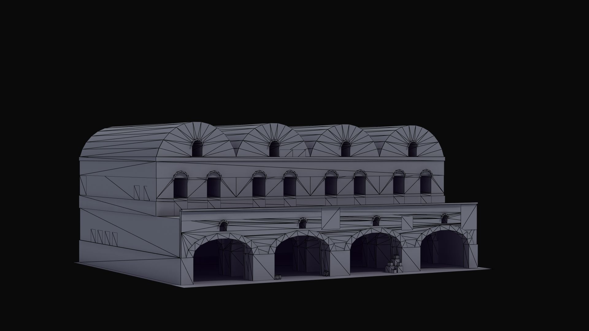 Grannary Building Low-poly 3D model_4