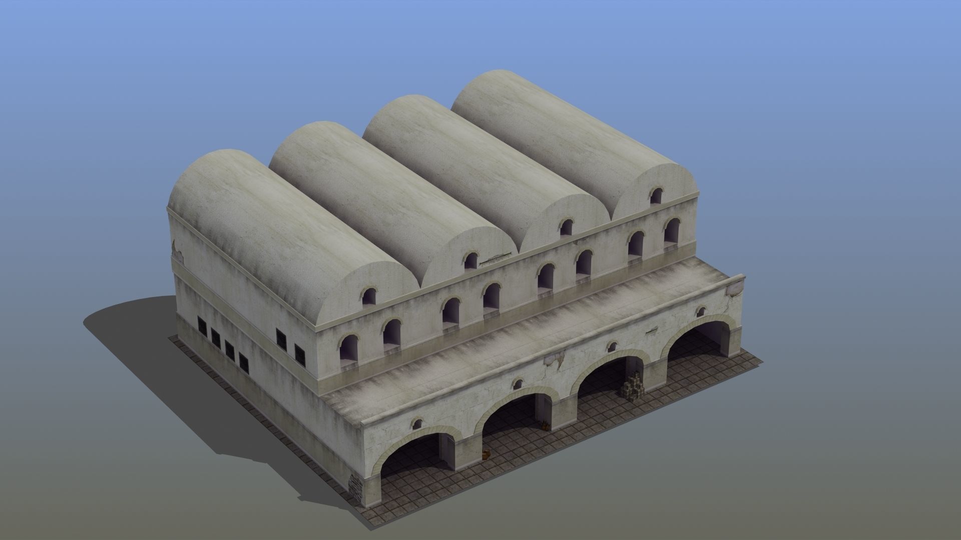 Grannary Building Low-poly 3D model_86