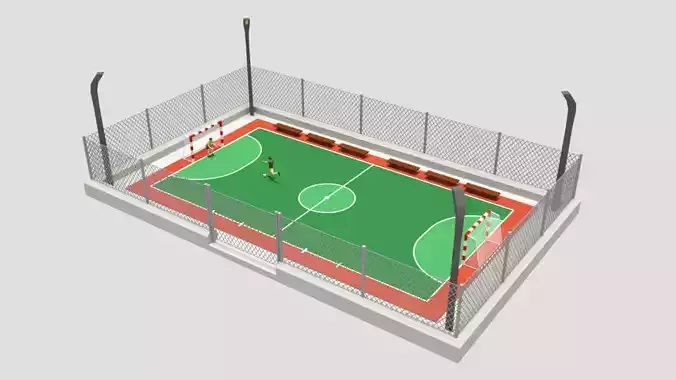 Cartoon Street Football Court 3D model