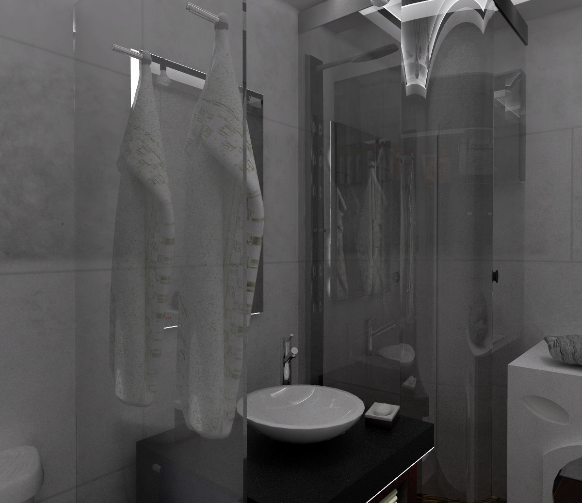 Bathroom model with V-Ray settings 3D model_1
