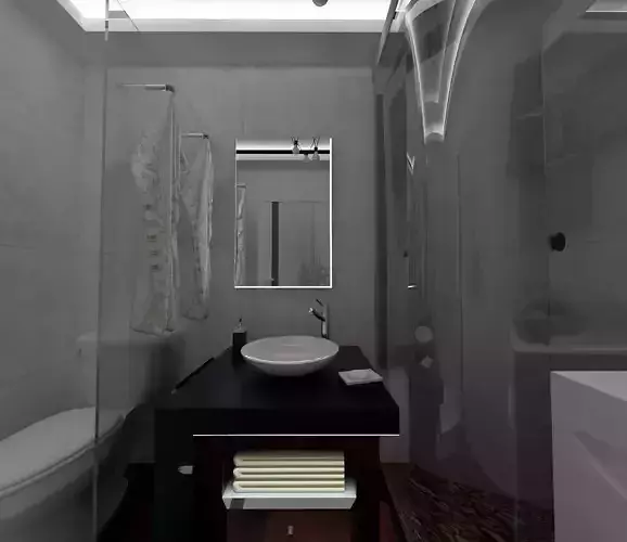 Bathroom model with V-Ray settings