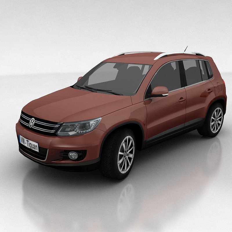 VW Tiguan Low-poly 3D model_2