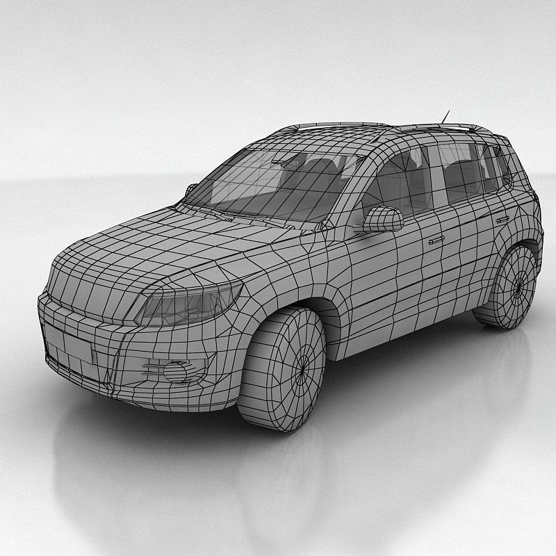 VW Tiguan Low-poly 3D model_11