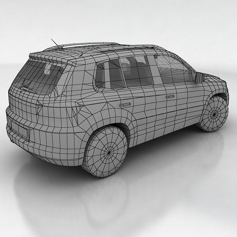 VW Tiguan Low-poly 3D model_10