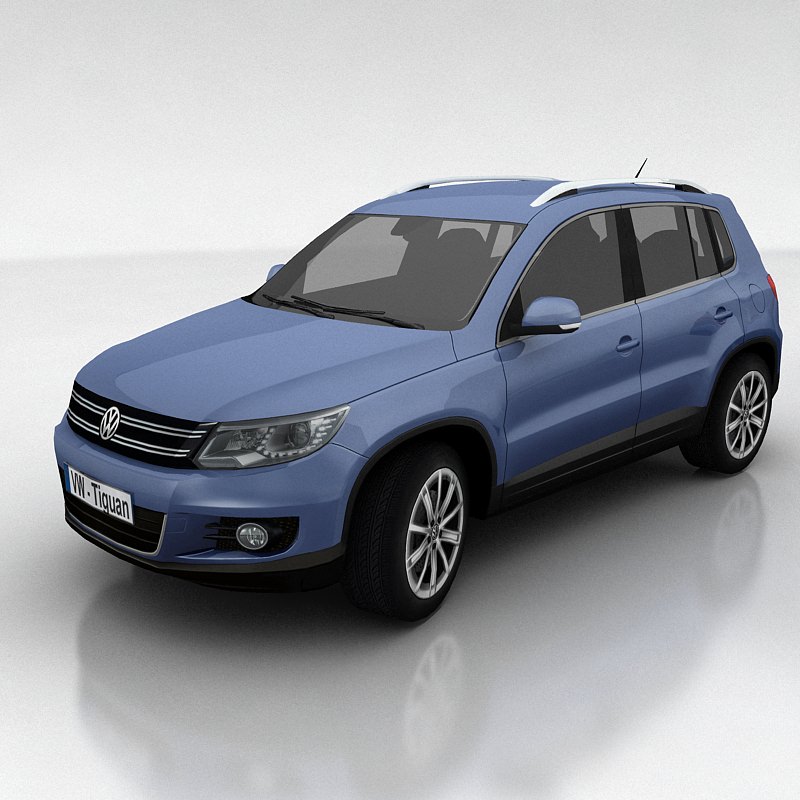 VW Tiguan Low-poly 3D model_4
