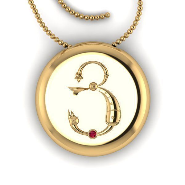 Bird-calligraphy pendants Ya 3D print model_18