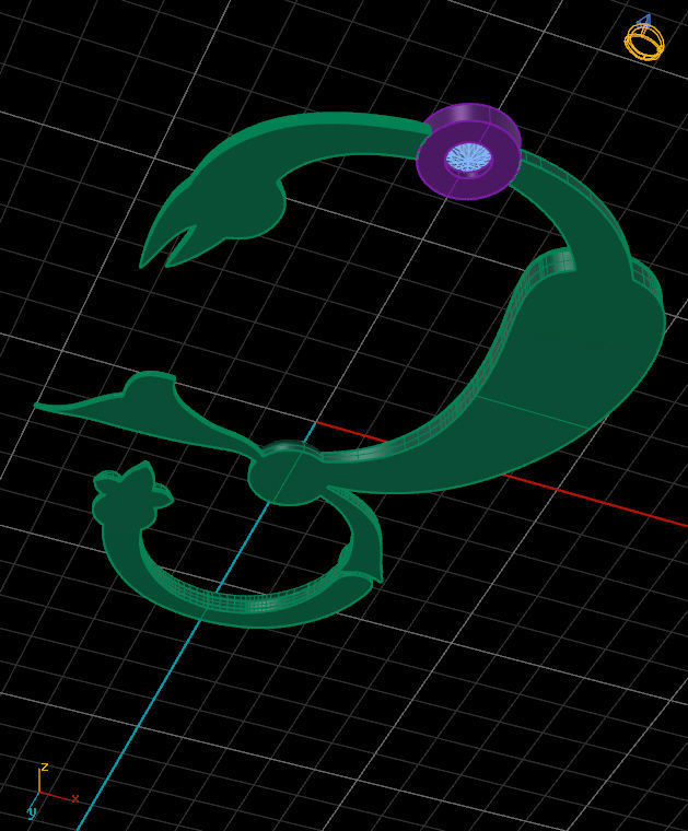 Bird-calligraphy pendants Ya 3D print model_3