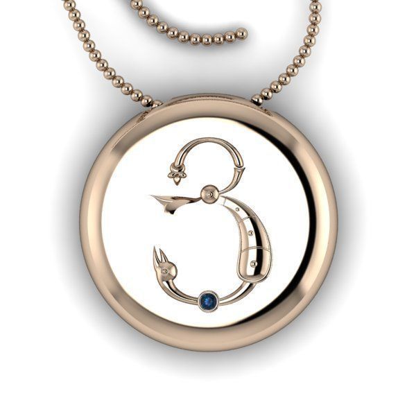 Bird-calligraphy pendants Ya 3D print model_7