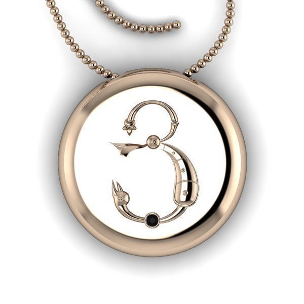 Bird-calligraphy pendants Ya 3D print model_9