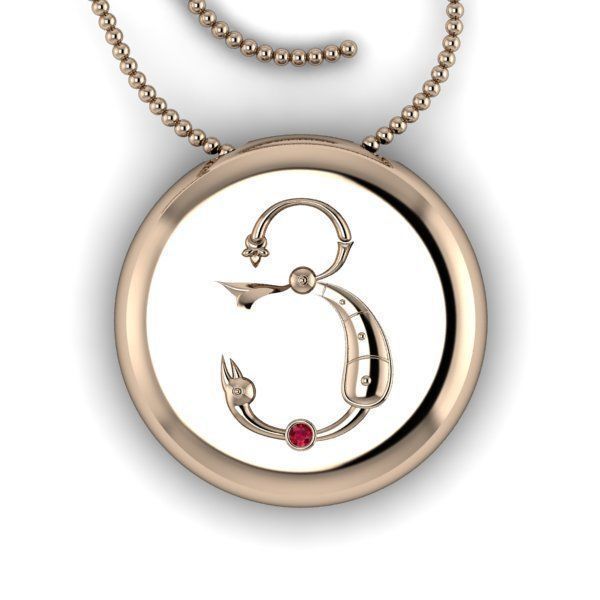 Bird-calligraphy pendants Ya 3D print model_10