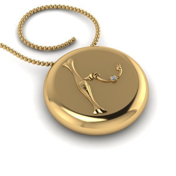 Bird-calligraphy pendants Xh 3D print model_27