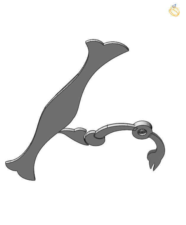 Bird-calligraphy pendants Xh 3D print model_2