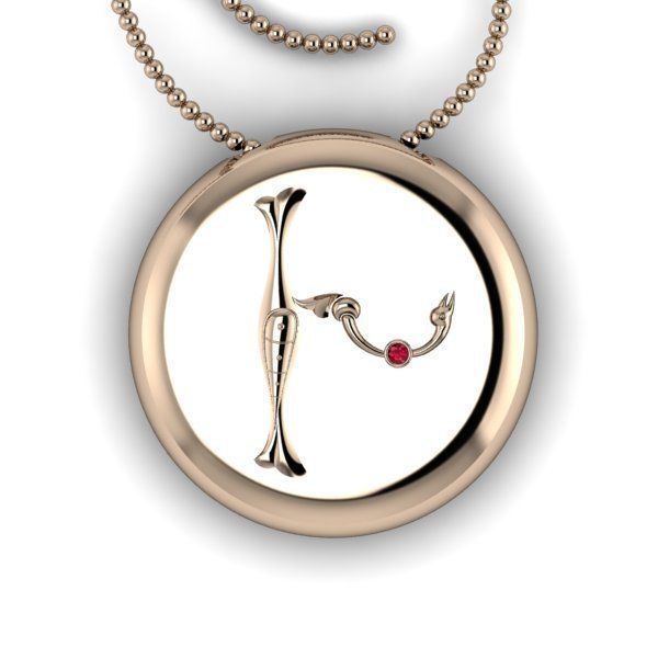 Bird-calligraphy pendants Xh 3D print model_10