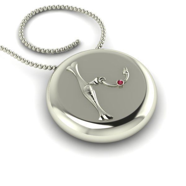 Bird-calligraphy pendants Xh 3D print model_25