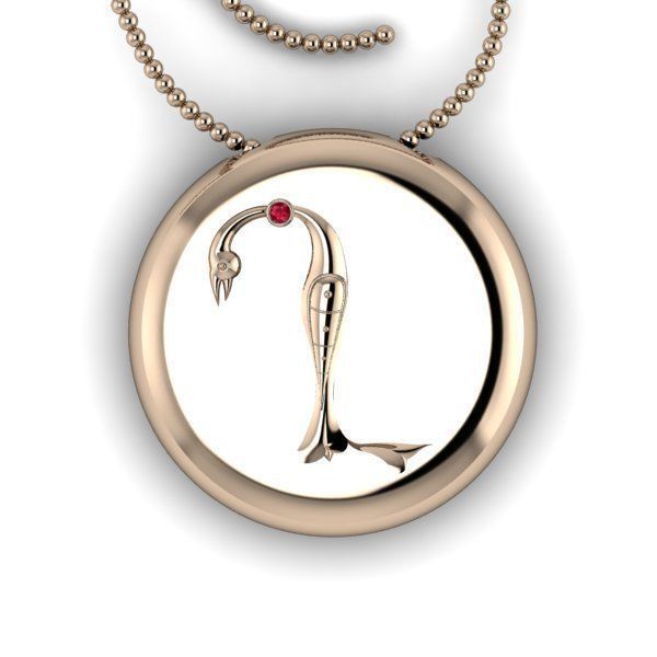 Bird-calligraphy pendants X 3D print model_10