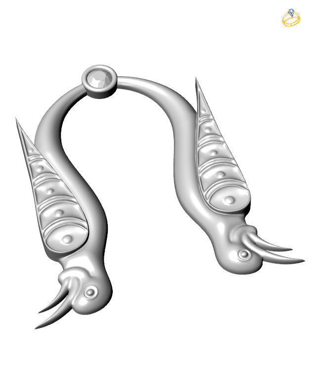 Bird-calligraphy pendants Vo 3D print model_3