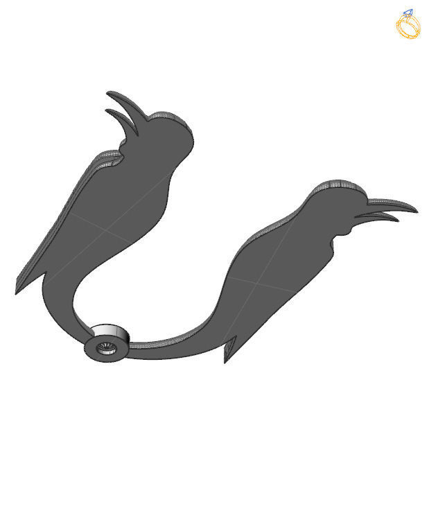 Bird-calligraphy pendants Vo 3D print model_2