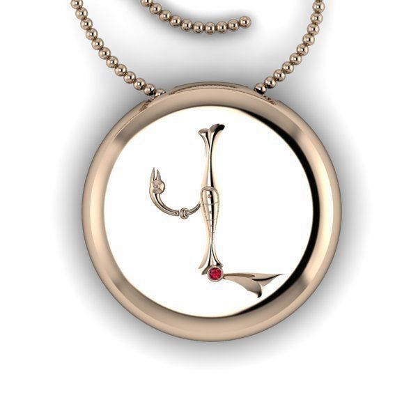 Bird-calligraphy pendants V 3D print model_10