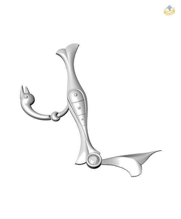 Bird-calligraphy pendants V 3D print model_3