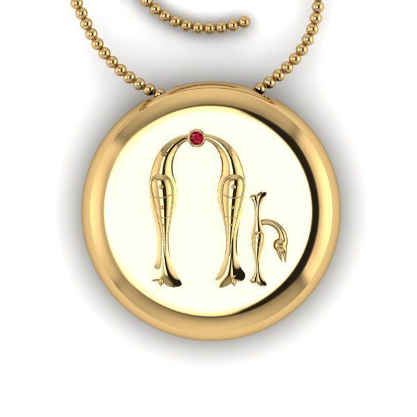 Bird-calligraphy pendants U 3D print model_18