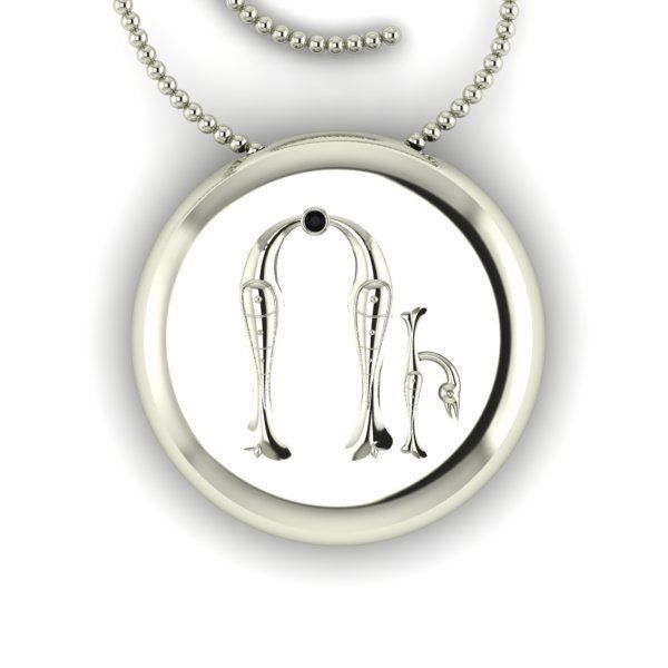 Bird-calligraphy pendants U 3D print model_13