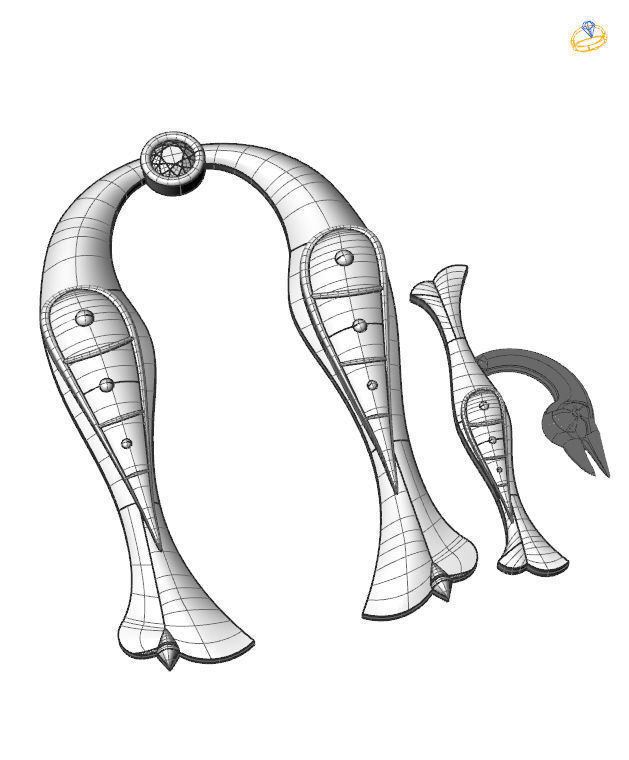 Bird-calligraphy pendants U 3D print model_1