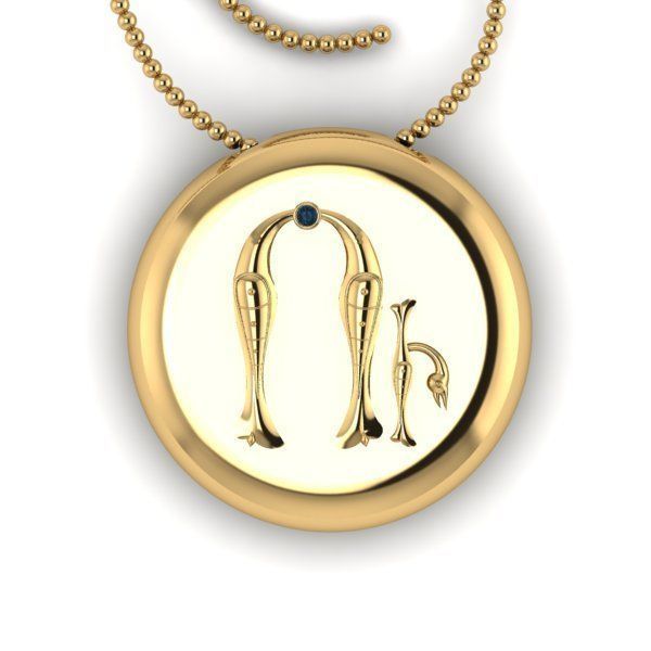 Bird-calligraphy pendants U 3D print model_15