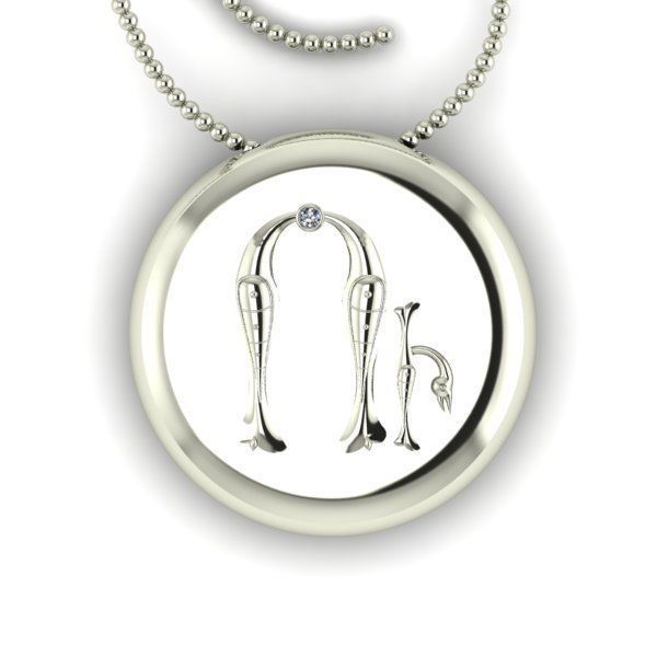 Bird-calligraphy pendants U 3D print model_12