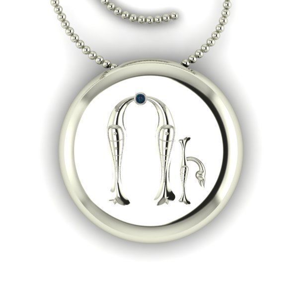 Bird-calligraphy pendants U 3D print model_11