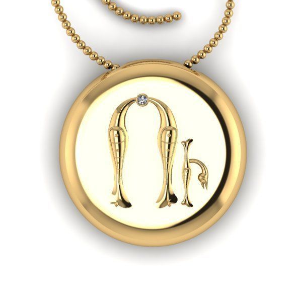 Bird-calligraphy pendants U 3D print model_16