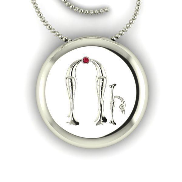 Bird-calligraphy pendants U 3D print model_14