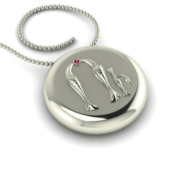 Bird-calligraphy pendants U 3D print model_25