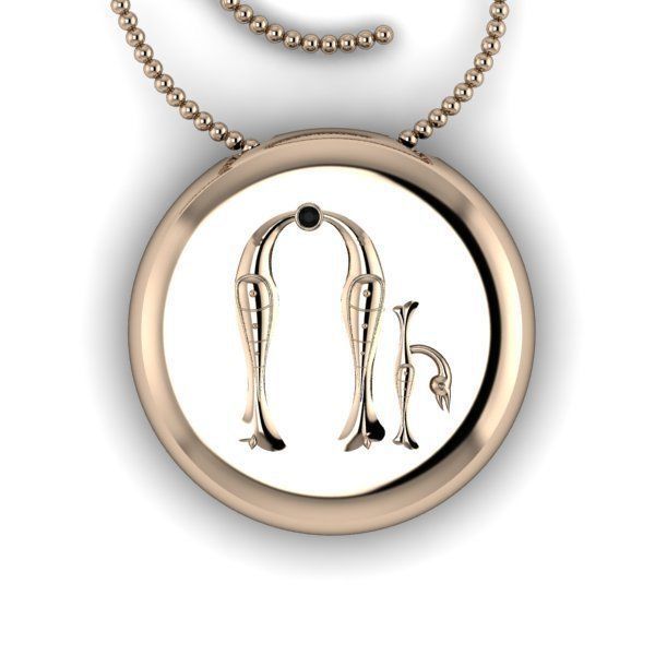 Bird-calligraphy pendants U 3D print model_9