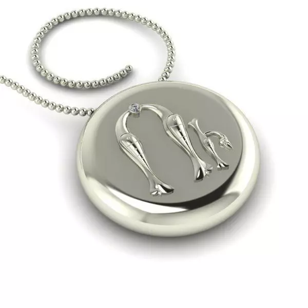 Bird-calligraphy pendants U 3D print model_0