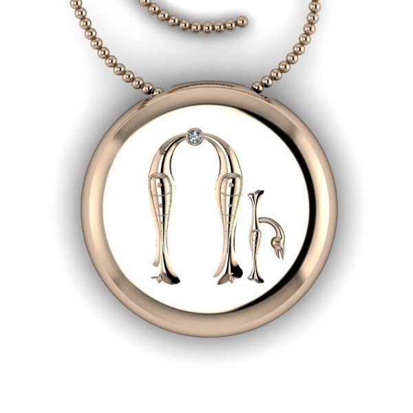 Bird-calligraphy pendants U 3D print model_8