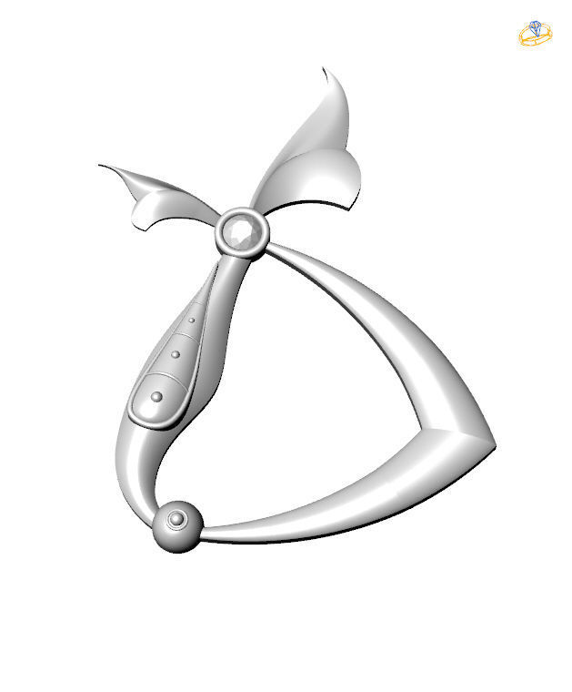 Bird-calligraphy pendants Tch 3D print model_3